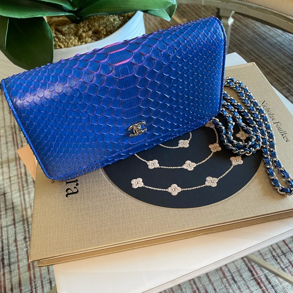 RARE ⭐️ Chanel WOC Python Blue and Pink ⭐️ NWT - Picture 2 of 15